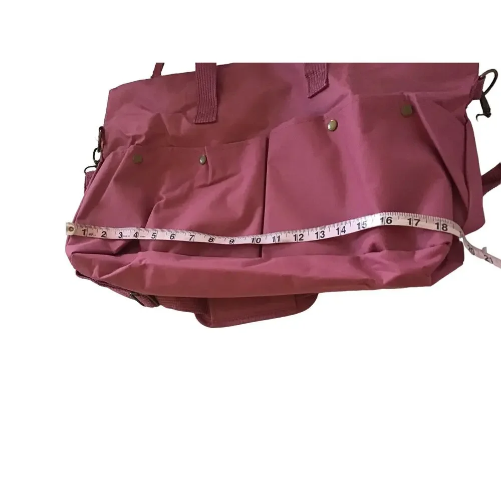 Canvas Tote Carry Pink Travel Bag 19”X12”